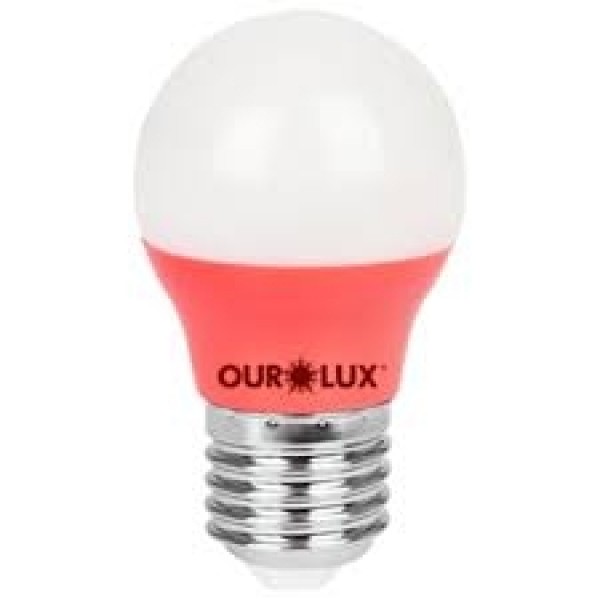 Lâmpada De Led Bolinha Colors 3w - Vermlho - Ourolux