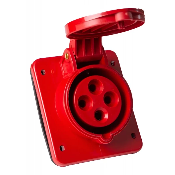 Tomada de Embutir Industrial 3P+T 63A 380V Vermelho