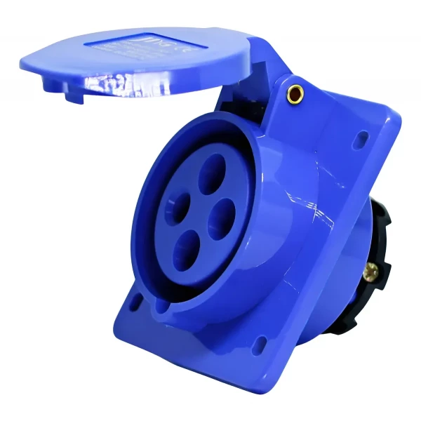 Tomada de Embutir Industrial 3P+T 63A 220V Azul