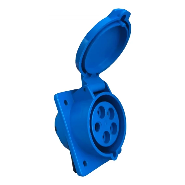 Tomada de Embutir Industrial 3P+T+N 16A 220V Azul