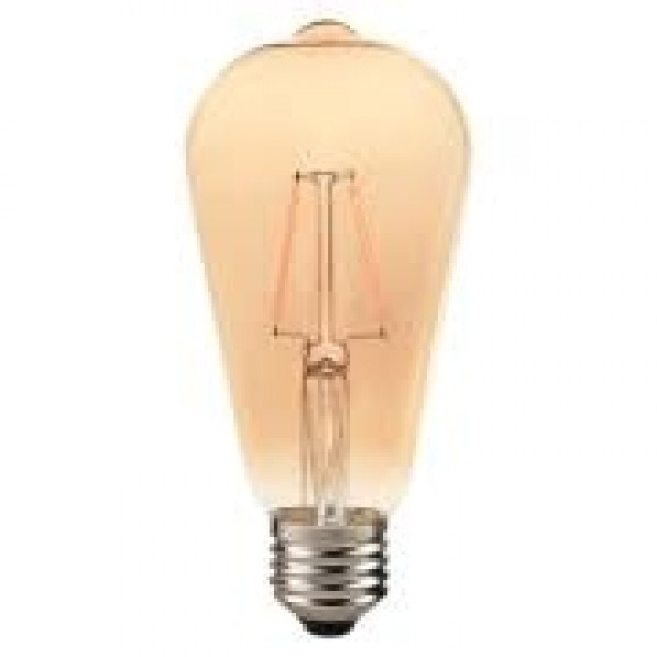 Lâmpada Led filamento Vintage Âmbar 4w - PERA ST64- (2400k) - Ourolux