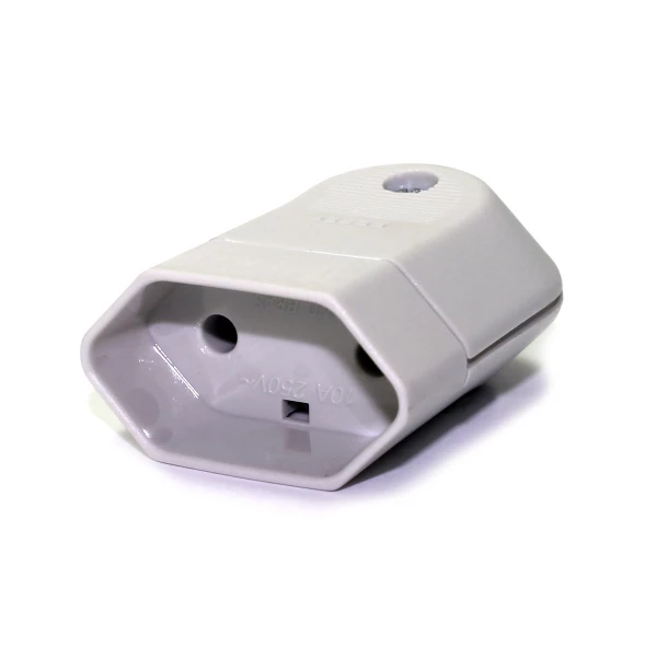 Plugue Fêmea 2P 10A Branco Pezzi