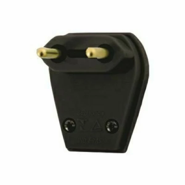 Plugue Macho 90º 2P 10A Preto Pezzi