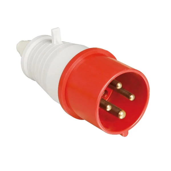 Plugue Industrial 3P+T 380V 32A IP44 Vermelho