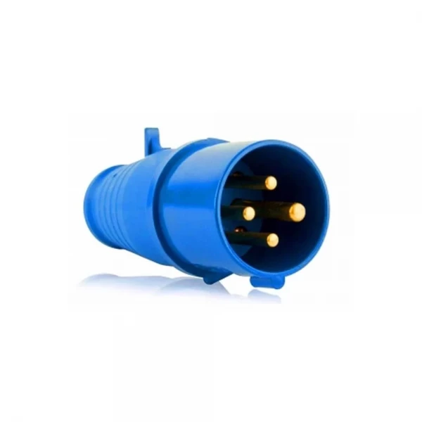 Plugue Industrial 3P+T 220V 16A IP44 Azul