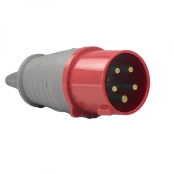 Plugue Industrial 3P+T+N 380V 63A IP67 Vermelho