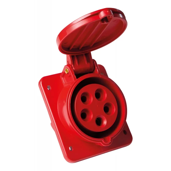 Tomada de Embutir Industrial 3P+T+N 16A 380V Vermelho