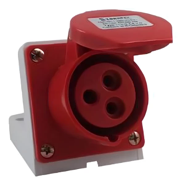 Tomada de Sobrepor Industrial 2P+T 16A 380V Vermelho