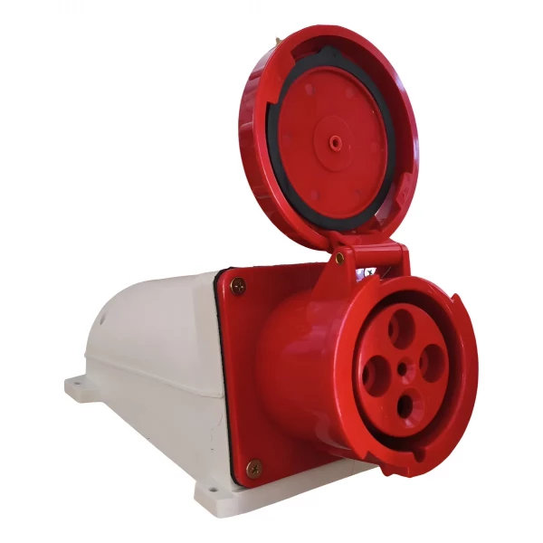 Tomada de Sobrepor Industrial 3P+T+N 125A 380V Vermelho