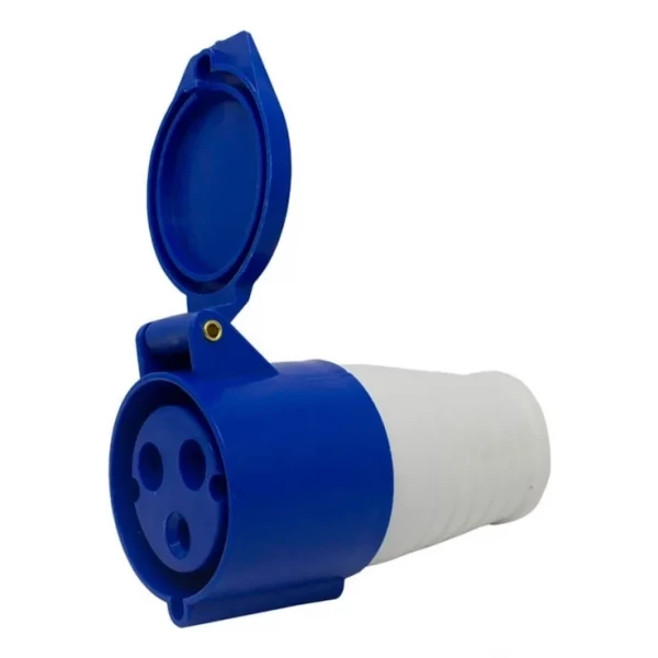 Tomada de Acoplamento Industrial 2P+T 16A 220V Azul