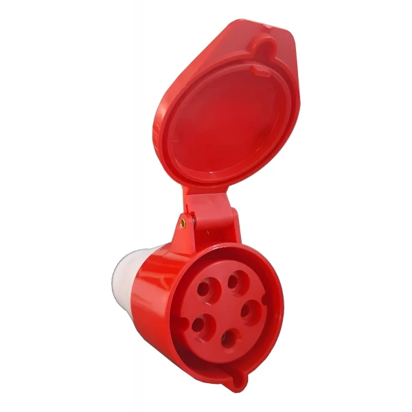 Tomada de Acoplamento Industrial 3P+T+N 63A 380V Vermelho