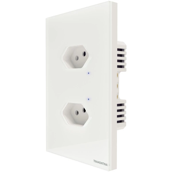 Tomada Onne Touch Smart Tramontina Branco com 2 Tomadas 2P+T 10 A 250 V Branca Tramontina
