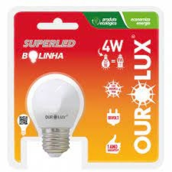 Lâmpada De Led Bolinha 4w - Branco Frio (6500k) - Ourolux
