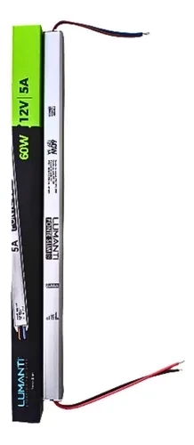 Fonte para Fitas Led Slim 60W 12V 5A Lumanti