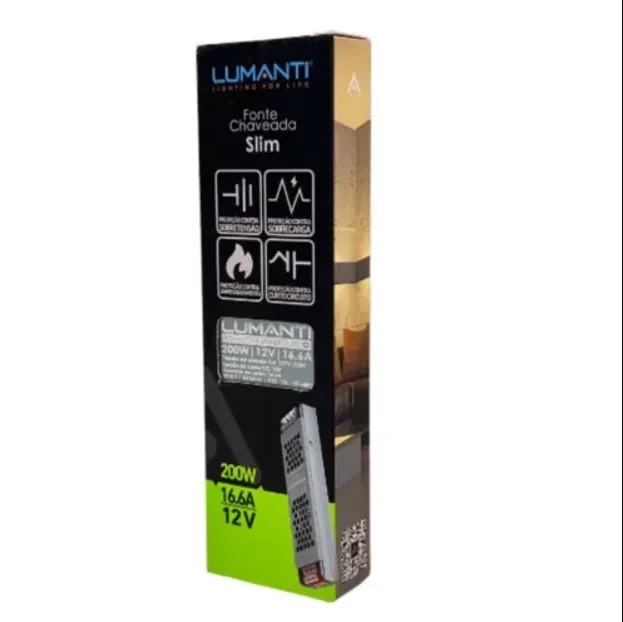 Fonte para Fitas Led Slim 300W 12V 25A Lumanti