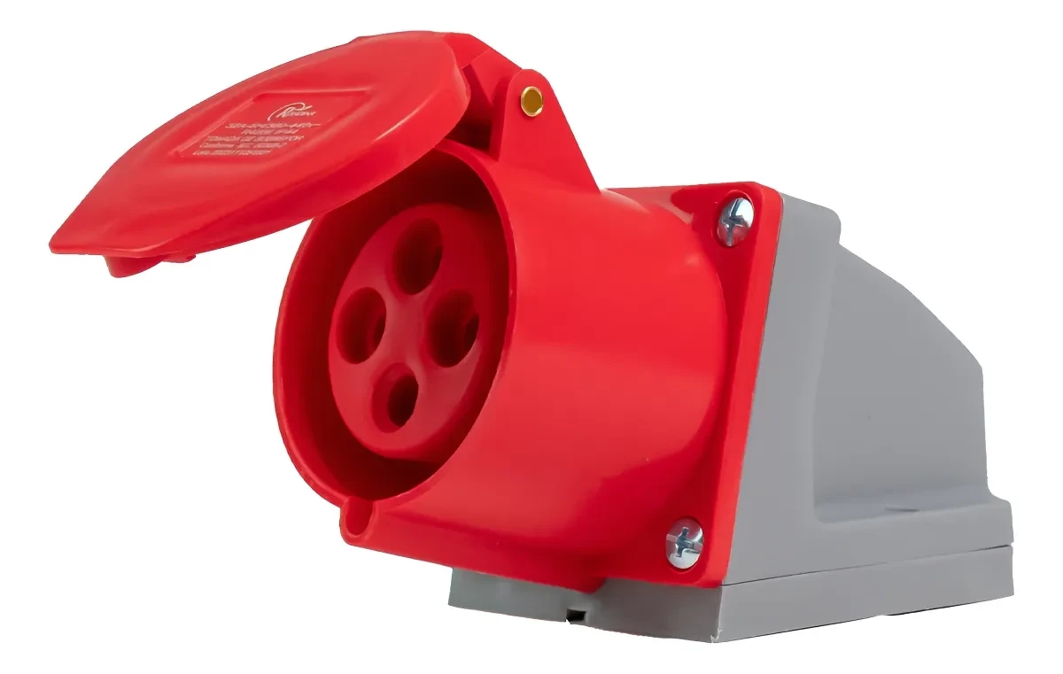 Tomada de Sobrepor Industrial 3P+T 63A 380V Vermelho