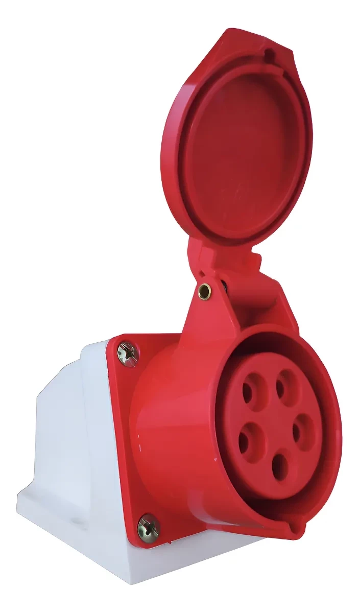 Tomada de Sobrepor Industrial 3P+T+N 63A 380V Vermelho